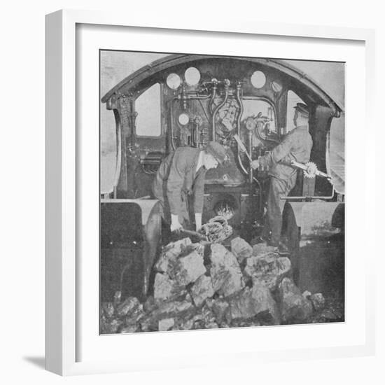 'On the Footplate of a Great Western Express Engine', 1926-Unknown-Framed Photographic Print