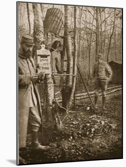 On the French Lorraine Front: a Poilu's Camp Letter-Box and Buzzard Mascots-English Photographer-Mounted Giclee Print