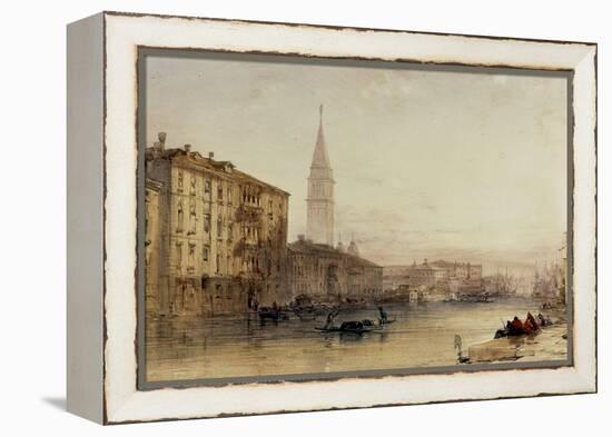 On the Grand Canal, Venice - An Evening View-William Callow-Framed Premier Image Canvas