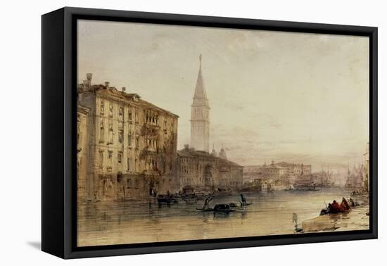 On the Grand Canal, Venice - An Evening View-William Callow-Framed Premier Image Canvas