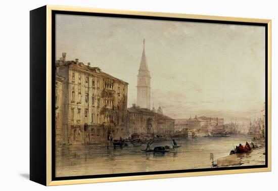 On the Grand Canal, Venice - An Evening View-William Callow-Framed Premier Image Canvas