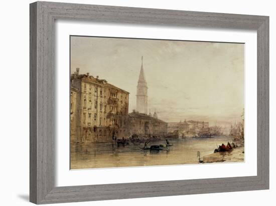 On the Grand Canal, Venice - An Evening View-William Callow-Framed Giclee Print