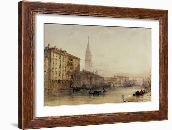 On the Grand Canal, Venice - An Evening View-William Callow-Framed Giclee Print