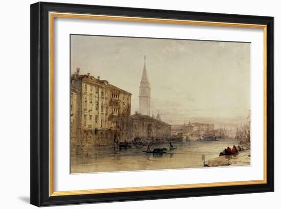 On the Grand Canal, Venice - An Evening View-William Callow-Framed Giclee Print