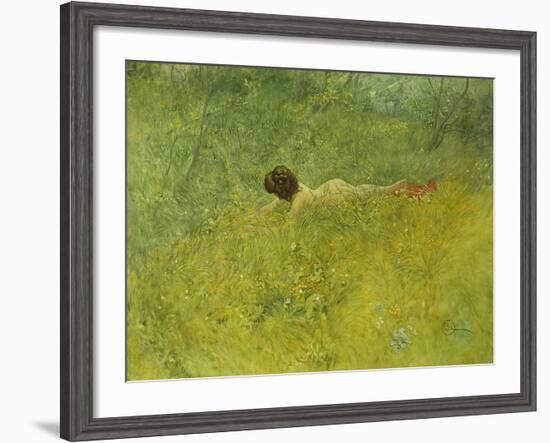 On the Grass; I Grongraset, 1902-Carl Larsson-Framed Giclee Print