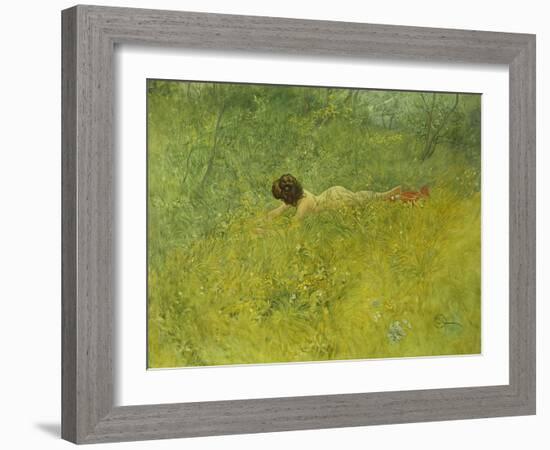 On the Grass; I Grongraset, 1902-Carl Larsson-Framed Giclee Print