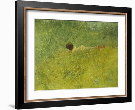 On the Grass; I Grongraset, 1902-Carl Larsson-Framed Giclee Print