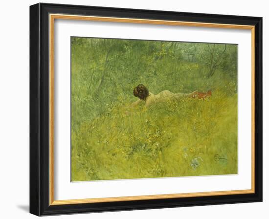 On the Grass; I Grongraset, 1902-Carl Larsson-Framed Giclee Print