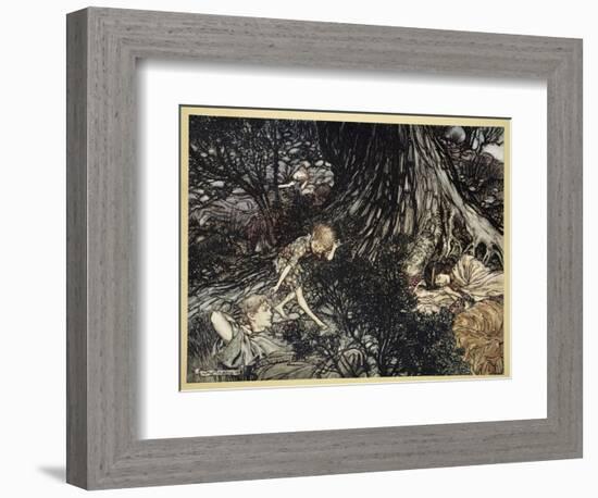 On the Ground Sleep Sound: I'Ll Apply to Your Eye, Gentle Lover, Remedy-Arthur Rackham-Framed Giclee Print