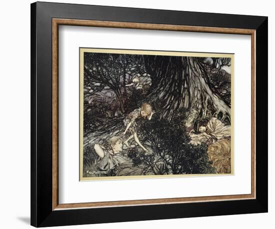 On the Ground Sleep Sound: I'Ll Apply to Your Eye, Gentle Lover, Remedy-Arthur Rackham-Framed Giclee Print