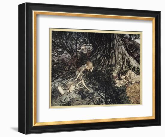 On the Ground Sleep Sound: I'Ll Apply to Your Eye, Gentle Lover, Remedy-Arthur Rackham-Framed Giclee Print