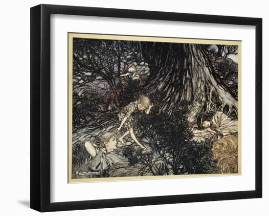 On the Ground Sleep Sound: I'Ll Apply to Your Eye, Gentle Lover, Remedy-Arthur Rackham-Framed Giclee Print