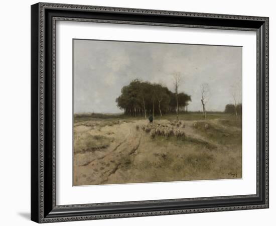 On the Heath Near Laren-Anton Mauve-Framed Art Print