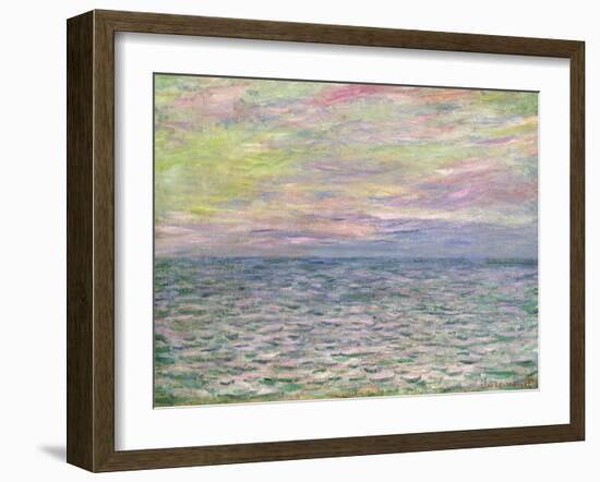 On the High Seas, Sunset at Pourville; Coucher De Soleil a Pourville, Pleine Mer, 1882-Claude Monet-Framed Premium Giclee Print