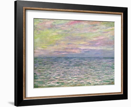 On the High Seas, Sunset at Pourville; Coucher De Soleil a Pourville, Pleine Mer, 1882-Claude Monet-Framed Premium Giclee Print