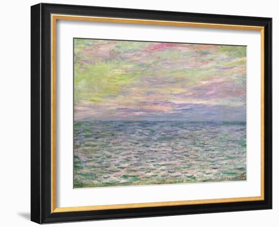 On the High Seas, Sunset at Pourville; Coucher De Soleil a Pourville, Pleine Mer, 1882-Claude Monet-Framed Premium Giclee Print