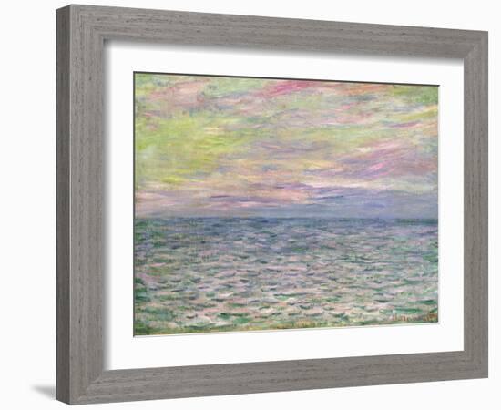 On the High Seas, Sunset at Pourville; Coucher De Soleil a Pourville, Pleine Mer, 1882-Claude Monet-Framed Giclee Print