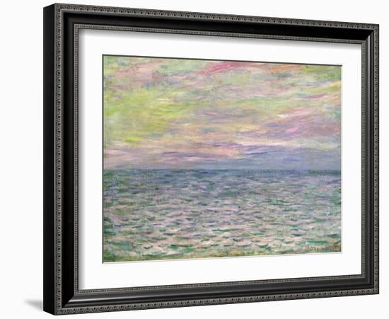 On the High Seas, Sunset at Pourville; Coucher De Soleil a Pourville, Pleine Mer, 1882-Claude Monet-Framed Giclee Print