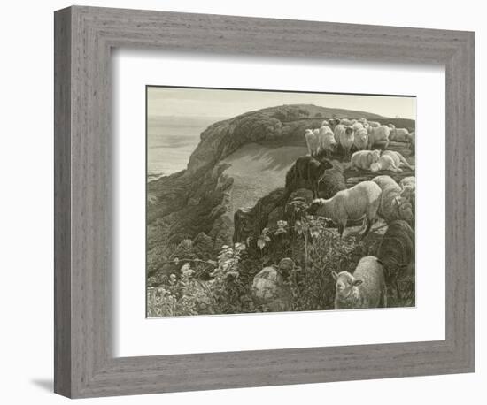 On the Hillside-William Holman Hunt-Framed Giclee Print