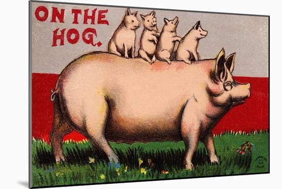 On the Hog Postcard-null-Mounted Giclee Print