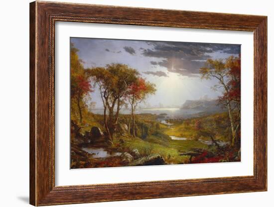 On the Hudson River, 1860 (Oil on Canvas)-Jasper Francis Cropsey-Framed Giclee Print