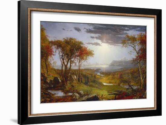 On the Hudson River, 1860 (Oil on Canvas)-Jasper Francis Cropsey-Framed Giclee Print