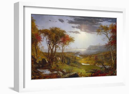 On the Hudson River, 1860 (Oil on Canvas)-Jasper Francis Cropsey-Framed Giclee Print