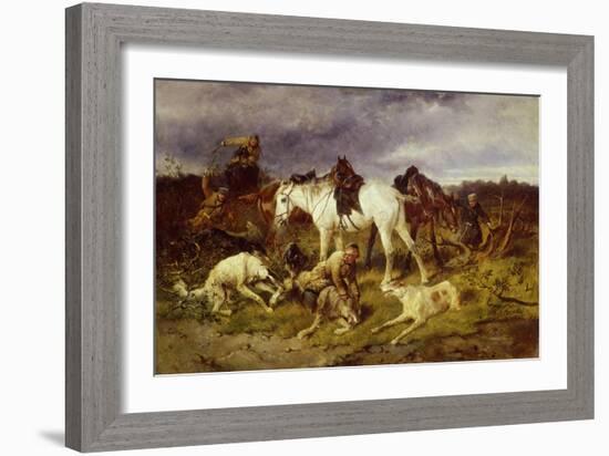 On the Hunting, 1870S-Nikolai Yegorovich Sverchkov-Framed Giclee Print