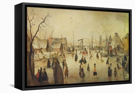 On the Ice, C. 1610-Hendrick Avercamp-Framed Premier Image Canvas