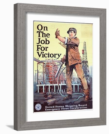 "On the Job For Victory", 1918-null-Framed Giclee Print