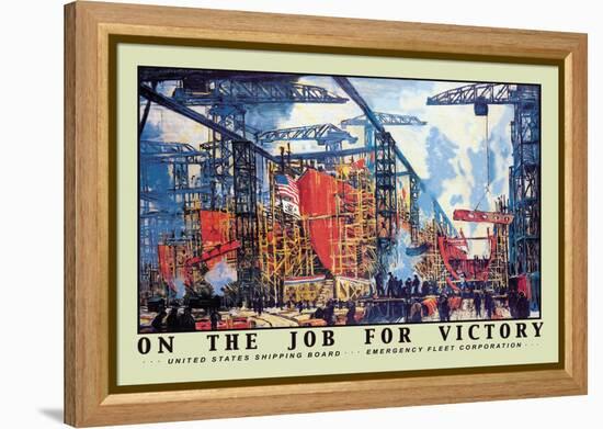 On the Job for Victory, c.1918-Jonas Lie-Framed Stretched Canvas