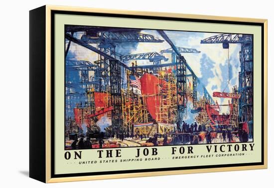 On the Job for Victory, c.1918-Jonas Lie-Framed Stretched Canvas