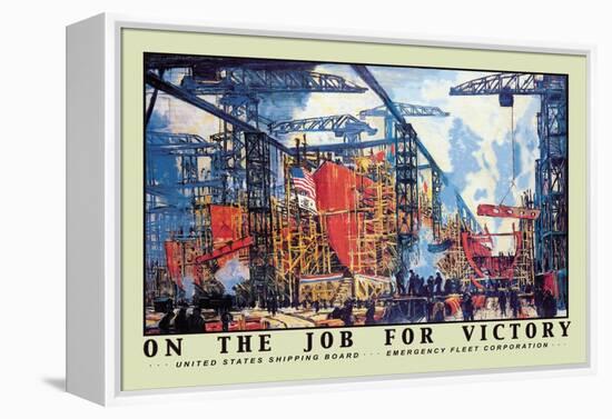 On the Job for Victory, c.1918-Jonas Lie-Framed Stretched Canvas