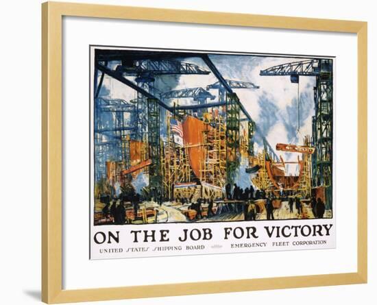 On the Job for Victory Poster-Jonas Lie-Framed Giclee Print