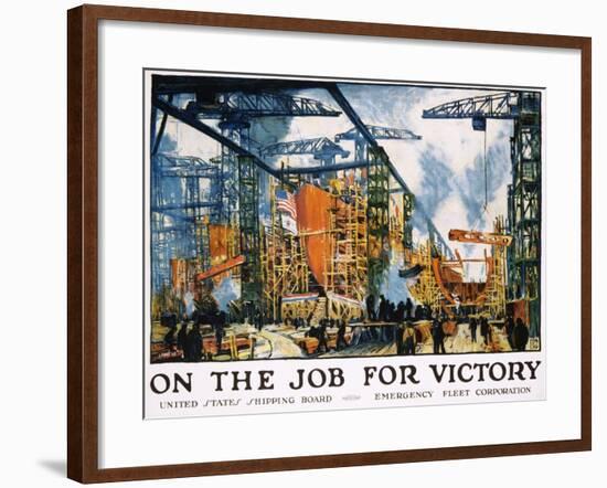 On the Job for Victory Poster-Jonas Lie-Framed Giclee Print