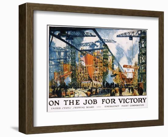 On the Job for Victory Poster-Jonas Lie-Framed Giclee Print