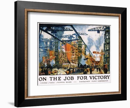 On the Job for Victory Poster-Jonas Lie-Framed Giclee Print