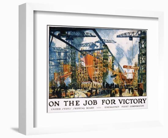 On the Job for Victory Poster-Jonas Lie-Framed Giclee Print