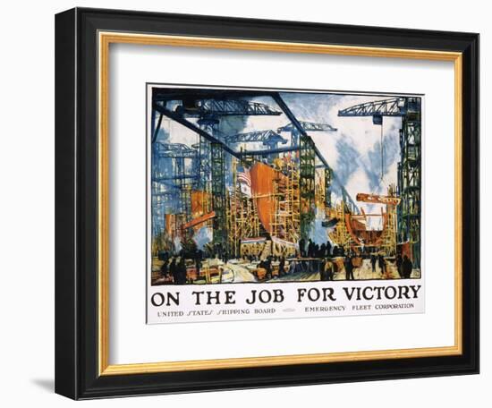 On the Job for Victory Poster-Jonas Lie-Framed Giclee Print