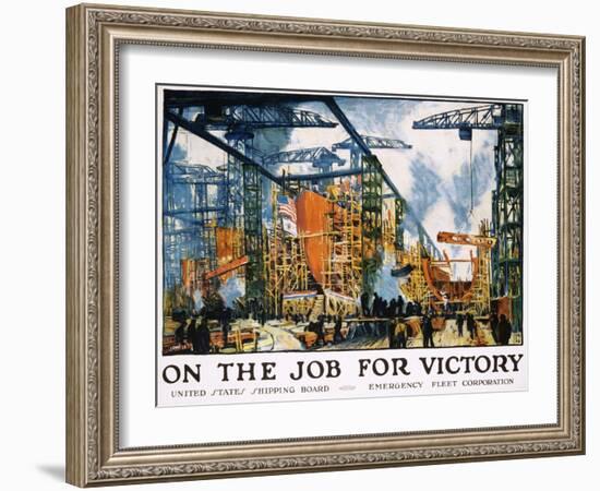 On the Job for Victory Poster-Jonas Lie-Framed Giclee Print