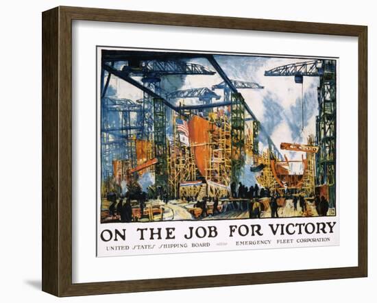 On the Job for Victory Poster-Jonas Lie-Framed Giclee Print