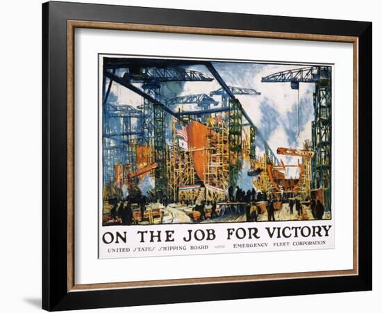 On the Job for Victory Poster-Jonas Lie-Framed Giclee Print