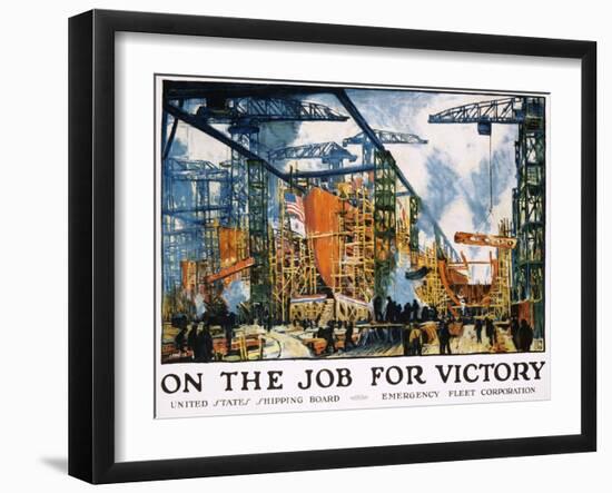 On the Job for Victory Poster-Jonas Lie-Framed Giclee Print