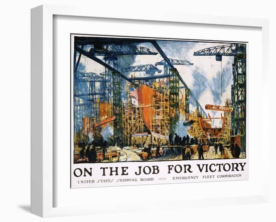 On the Job for Victory Poster-Jonas Lie-Framed Giclee Print