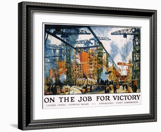 On the Job for Victory Poster-Jonas Lie-Framed Giclee Print