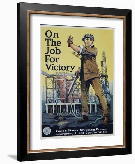On the Job for Victory War Effort Poster-null-Framed Giclee Print