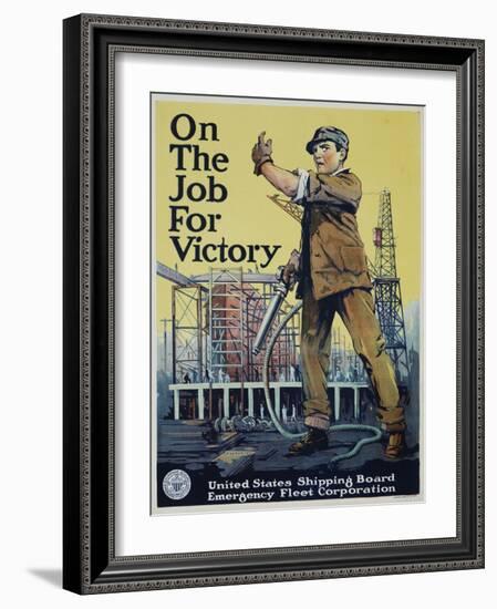 On the Job for Victory War Effort Poster-null-Framed Giclee Print