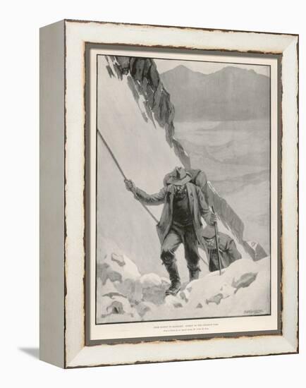 On the Klondike Trail, Gold Prospectors at the Summit of the Notorious Chilkoot Pass-Julius M. Price-Framed Stretched Canvas