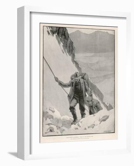 On the Klondike Trail, Gold Prospectors at the Summit of the Notorious Chilkoot Pass-Julius M. Price-Framed Art Print