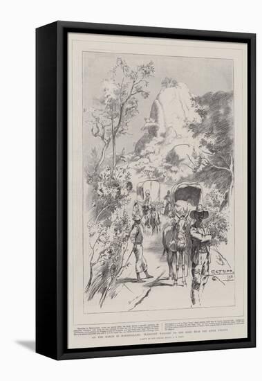 On the March in Mashonaland, Transport Waggons on the Road Near the River Umsawe-Charles Edwin Fripp-Framed Premier Image Canvas